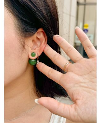 Orbit Duo — Double ended jade stone stud earrings