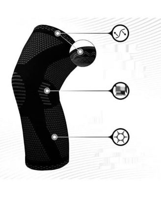 Knee Compression Sleeve (Pair) for Pain & Sports - Large