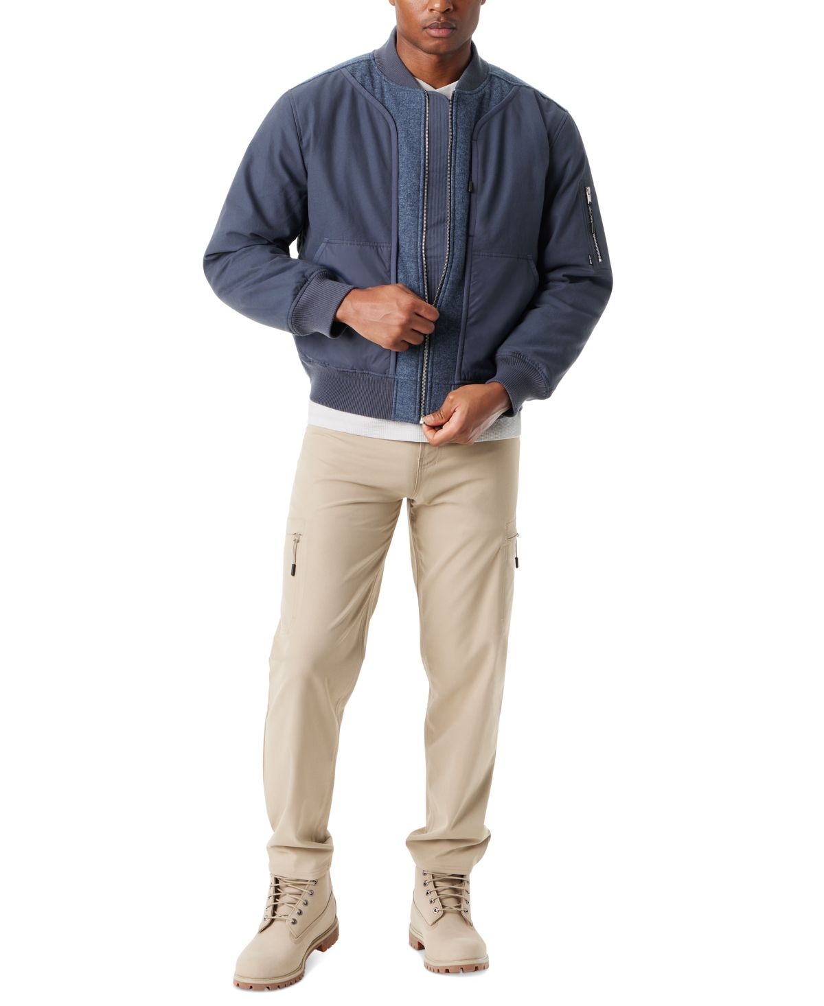 Bass Outdoor Men's Hero Mixed Media Zip-Front Bomber Jacket