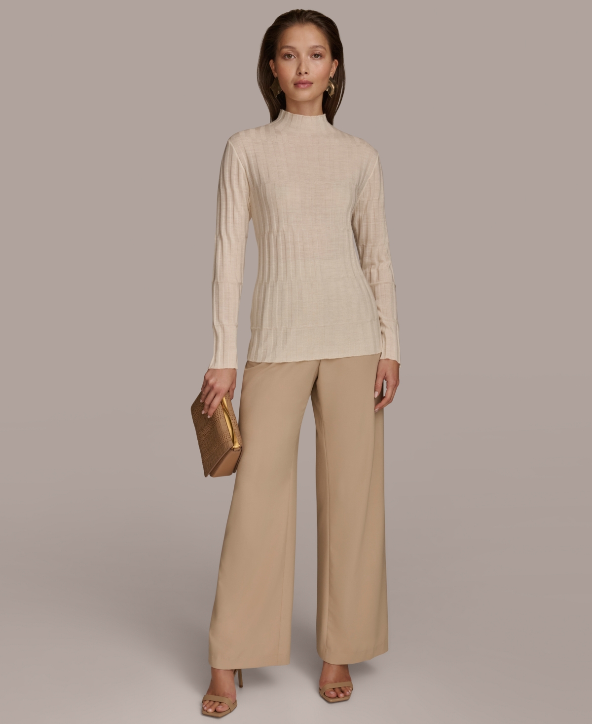 Donna Karan New York Women's Mock-Neck Merino Wool Sweater