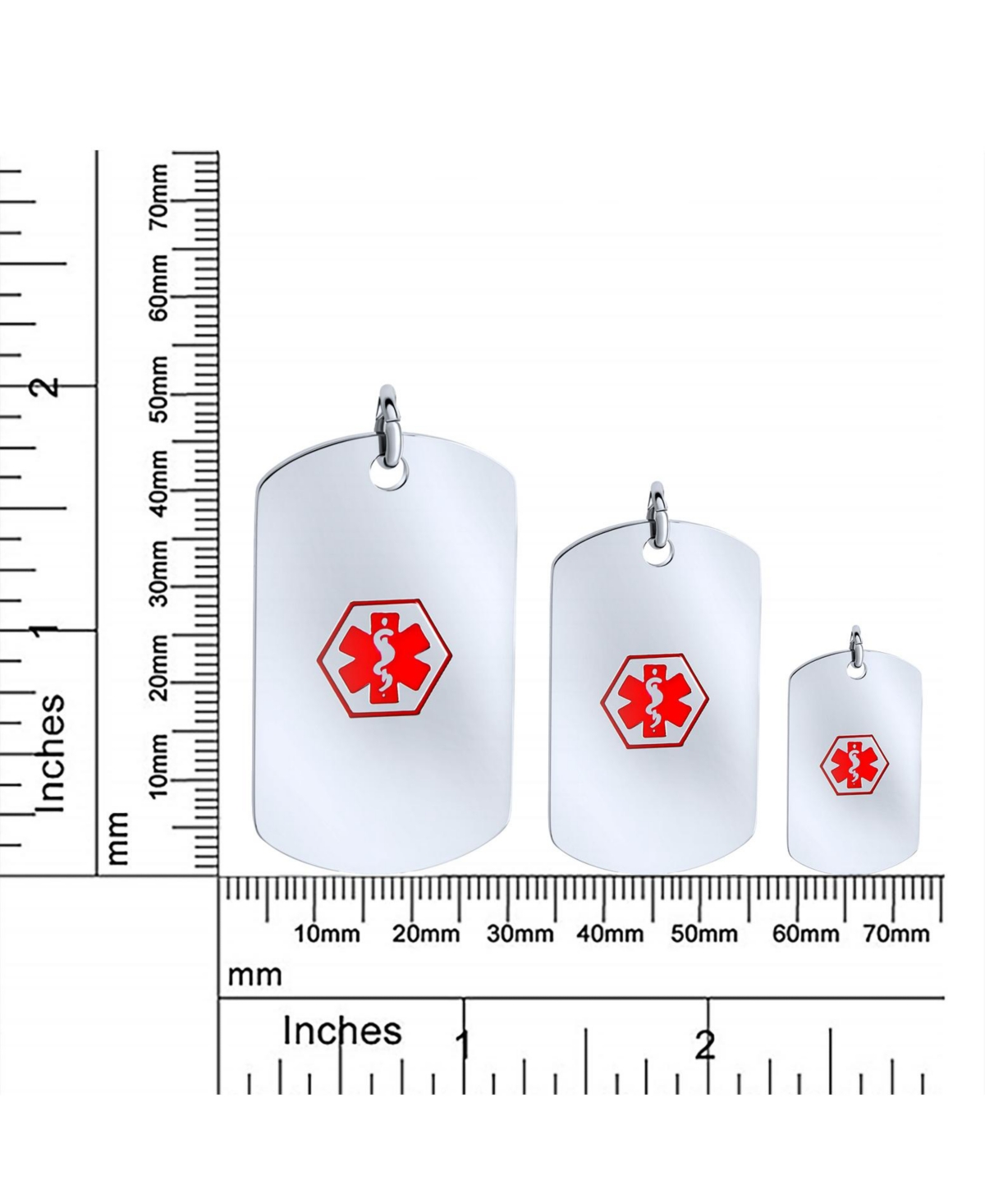Bling Jewelry Medical Alert Id Dog Tag Pendant Stainless Steel Necklace