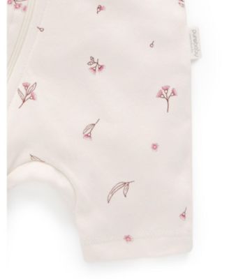 Baby Girls Shorts Sleeve Zip Coverall