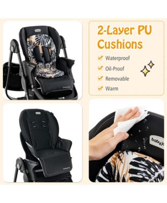 High Chair for Babies & Toddlers with Rolling Wheels Adjustable Height Footrest