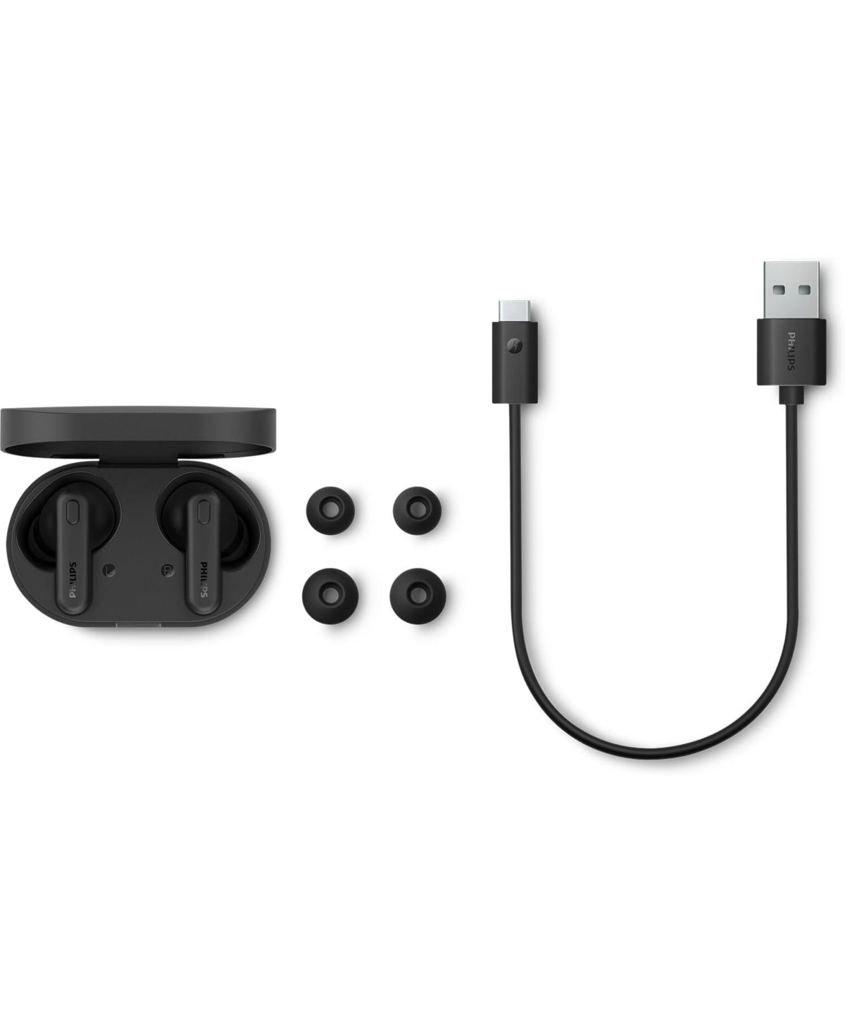 Philips True Wireless Earbuds, Bluetooth 5.3, 13mm Drivers, IPX4, Ai Mic for Clear Calls, 15 Hours Playtime with Charging Case, Ergonomic Fit