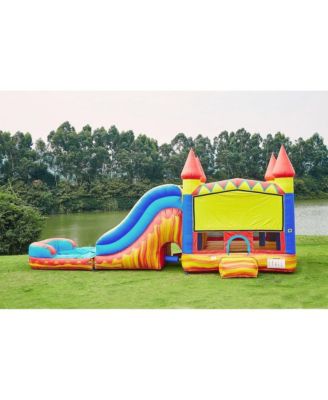 Commercial Grade Inflatable Turbo Blaze Titan Bounce House with Slide Combo and Blower, Party Combo Moonwalk, 100% PVC VINYL