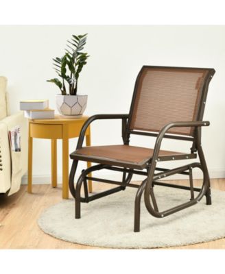 Outdoor Single Swing Glider Rocking Chair with Armrest