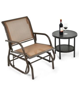 Outdoor Single Swing Glider Rocking Chair with Armrest