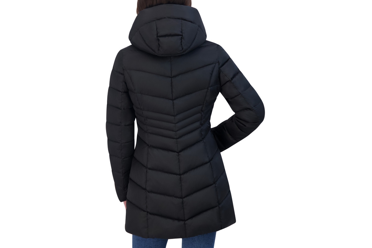 Laundry by Shelli Segal Women's Mid Length Puffer Jacket With Puffy Hood