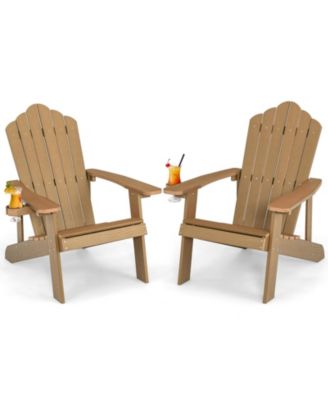 Weather Resistant HIPS Outdoor Adirondack Chair with Cup Holder