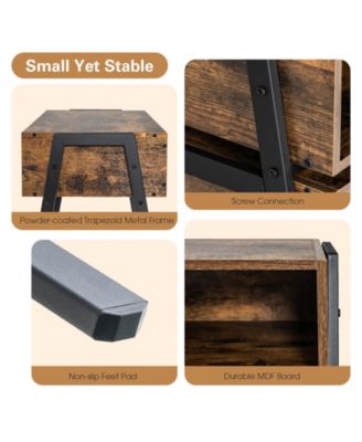 Stackable Nightstand Shelf Accent Table with Metal Frame