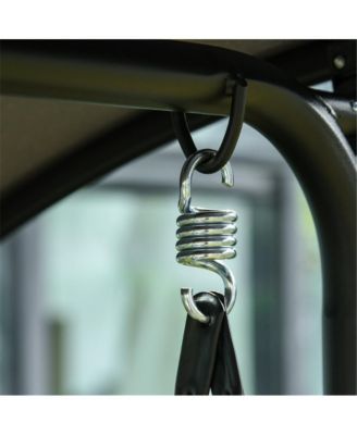 3-Seat Grey Patio Swing Chair – Modern Outdoor Swing for Relaxation, Perfect for Gardens and Backyards