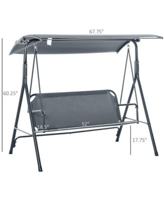 3-Seat Grey Patio Swing Chair – Modern Outdoor Swing for Relaxation, Perfect for Gardens and Backyards