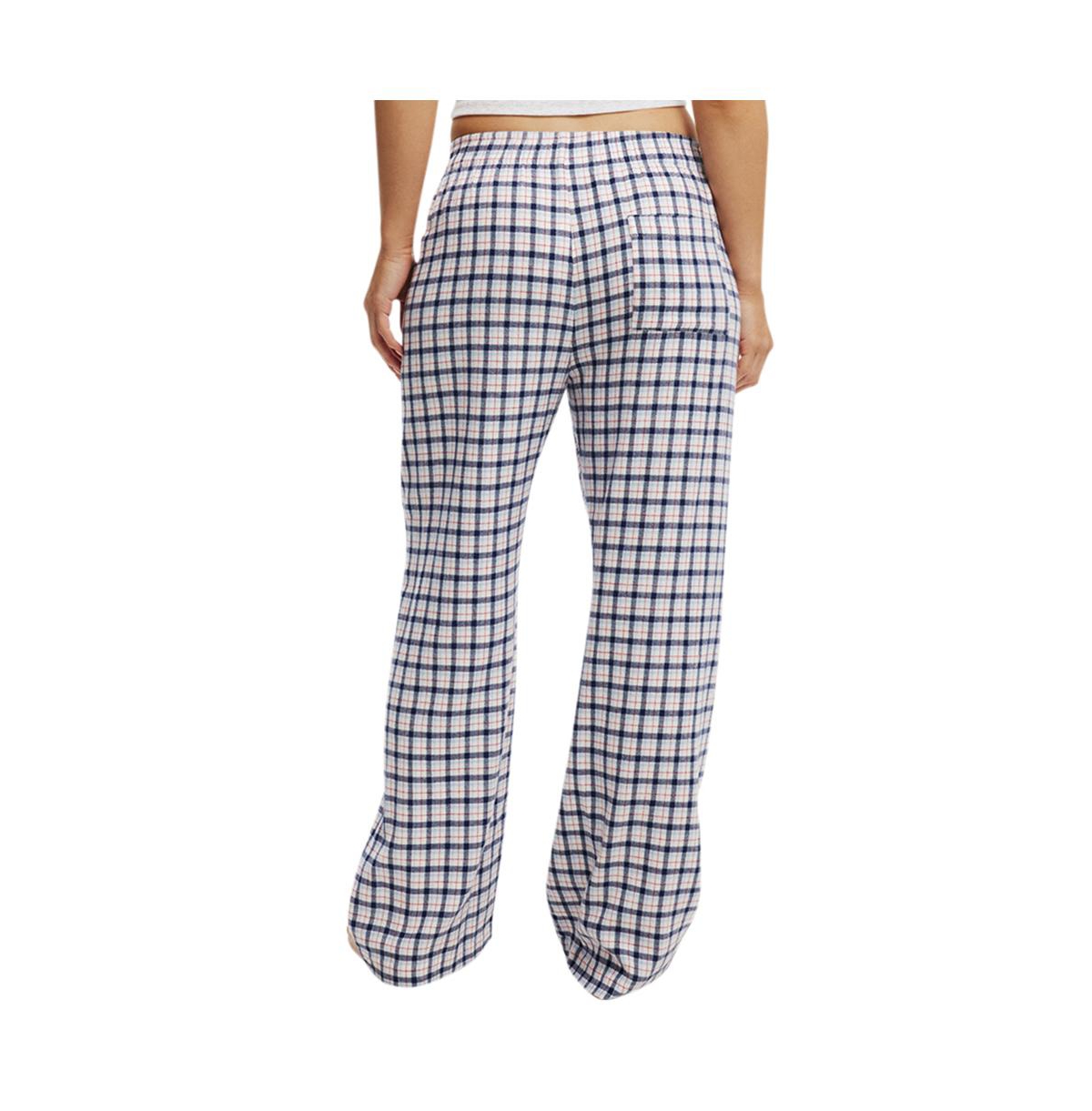 Cotton On Women's Flannel Boyfriend Boxer Pant -blue
