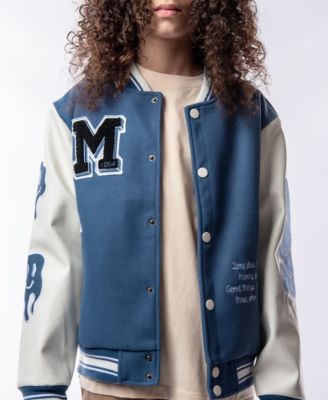 Ring of Fire - Big Boys Time Woolen Varsity Jacket with Polyurethane sleeves and Patches