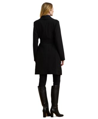Women's Crepe Belted Wrap Coat
