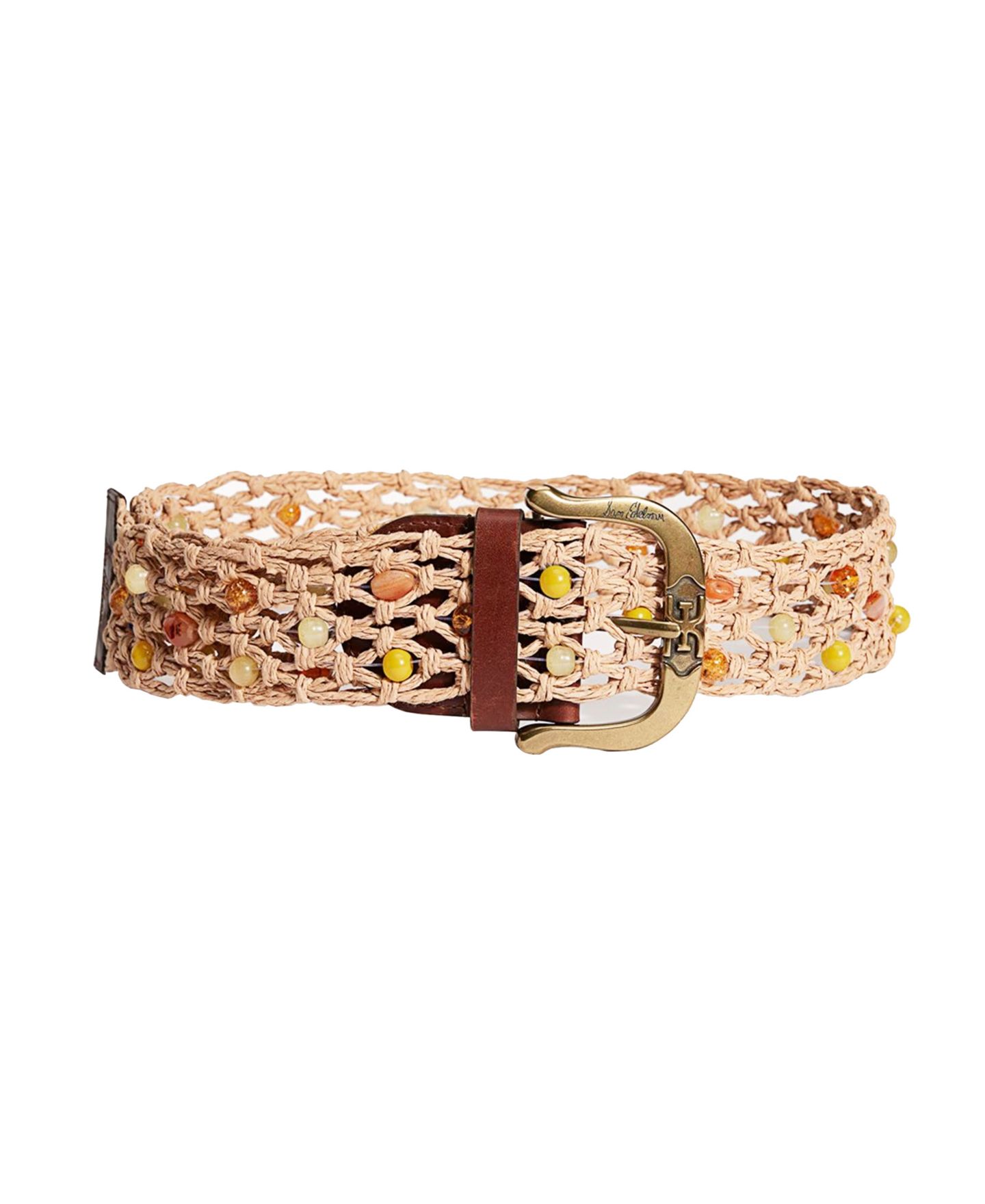 Женский ремень Sam Edelman Wide Beaded Macrame Belt, цвет: Натуральный — фото 1