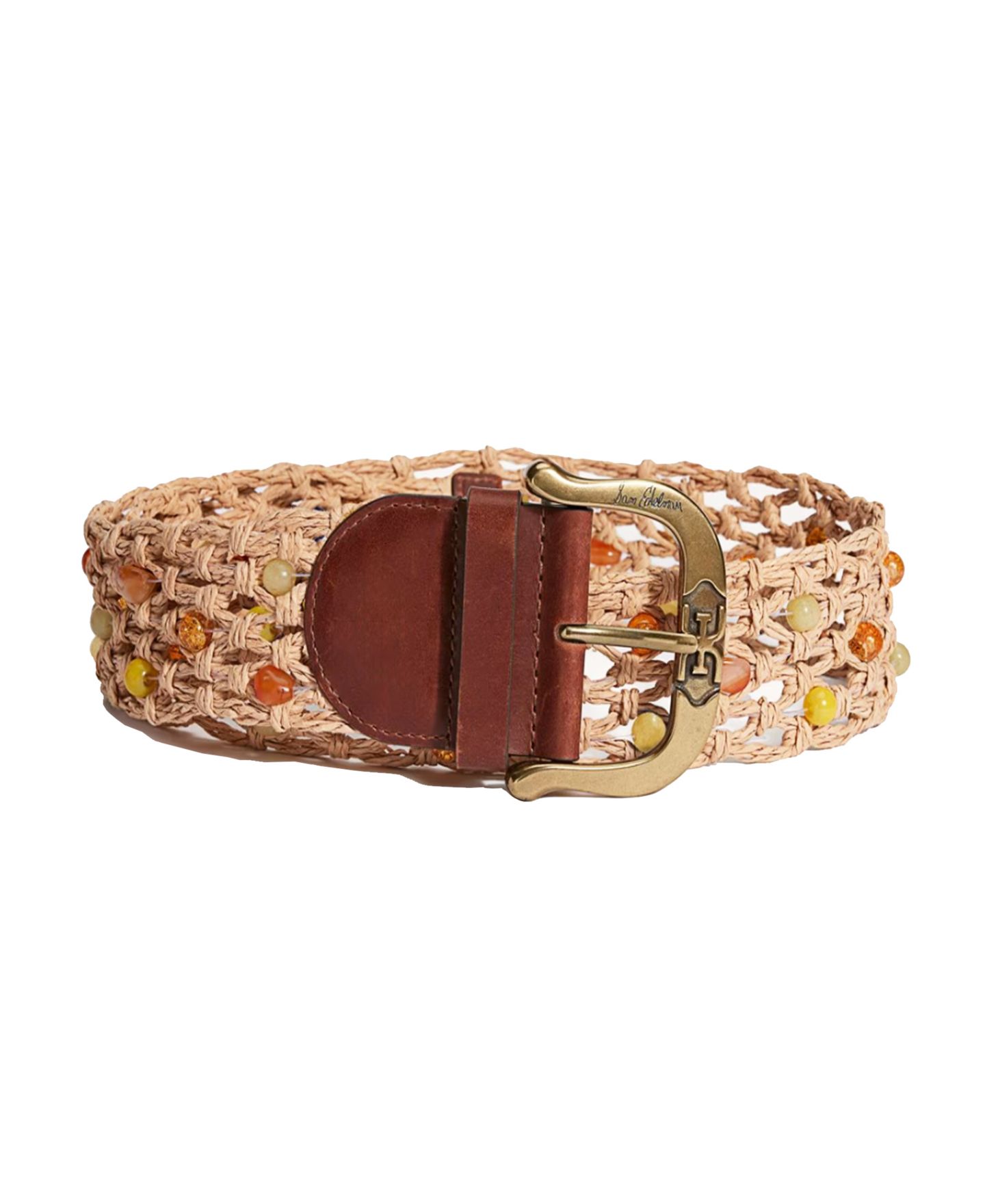 Женский ремень Sam Edelman Wide Beaded Macrame Belt, цвет: Натуральный — фото 2