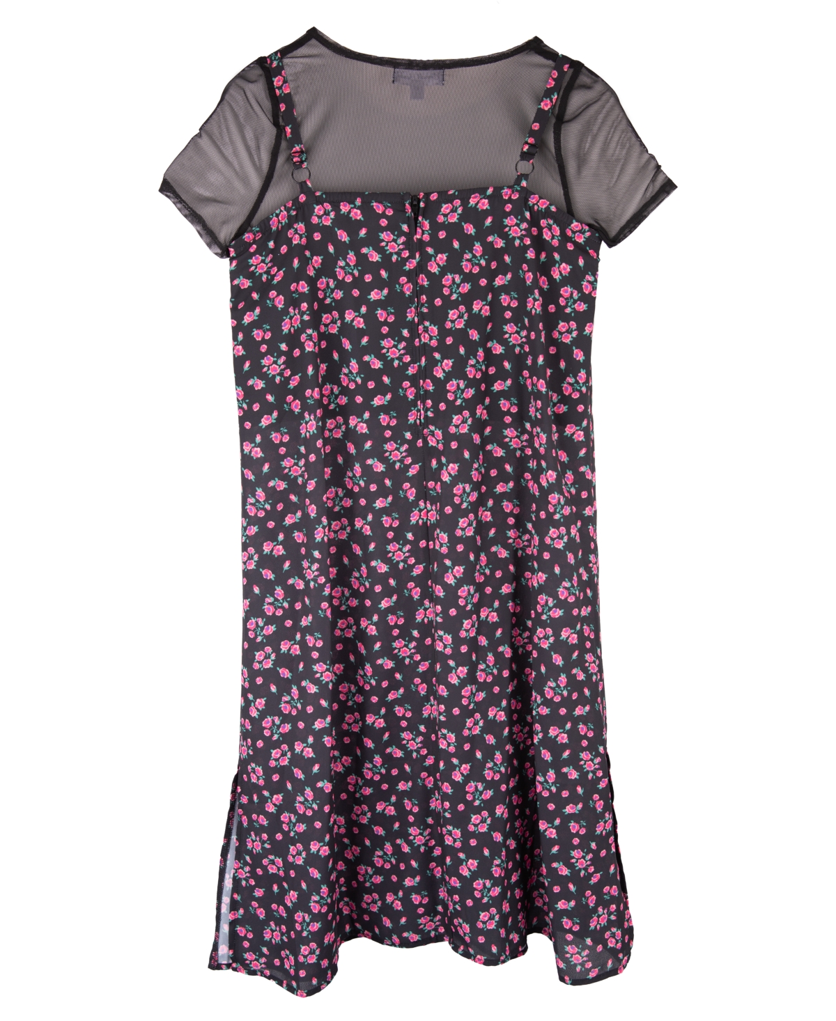Emerald Sundae Big Girls Mesh Top and Floral Jumper, 2-Piece Set -Pink