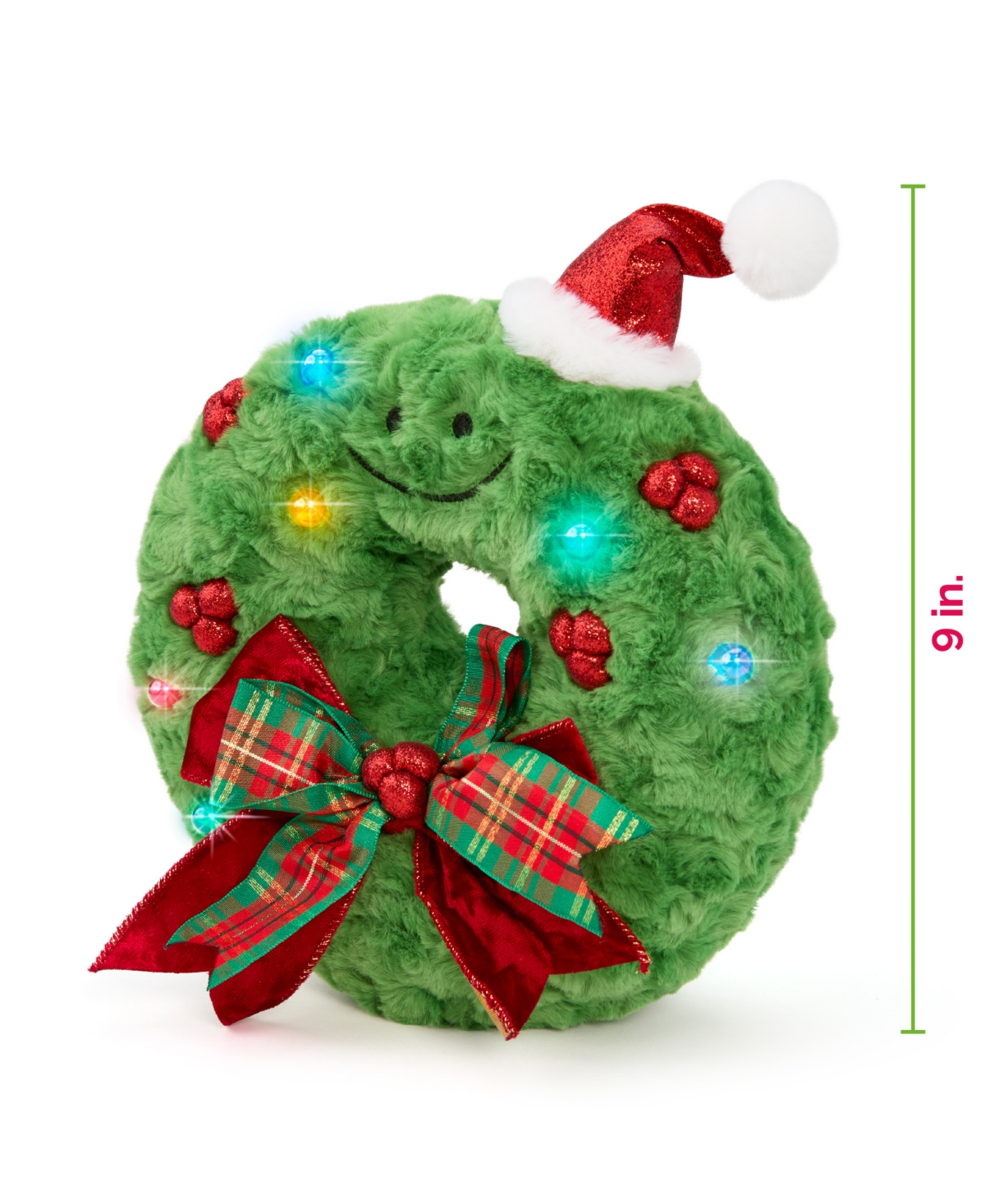 Geoffrey's Toy Box Star Brights 12" Led Light-up Plush Holiday Wreath Toy, Created For Macy's In No Color