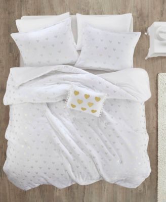 Rosalie Metallic Heart 4-Pc. Comforter Set, Full/Queen