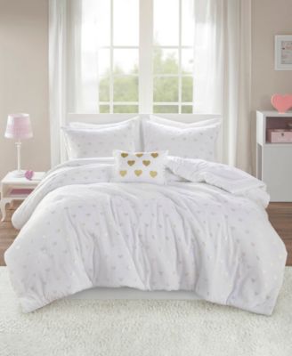 Rosalie Metallic Heart 4-Pc. Comforter Set, Full/Queen