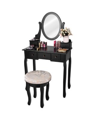 Vanity Makeup Table Set Bedroom Furniture with Padded Stool
