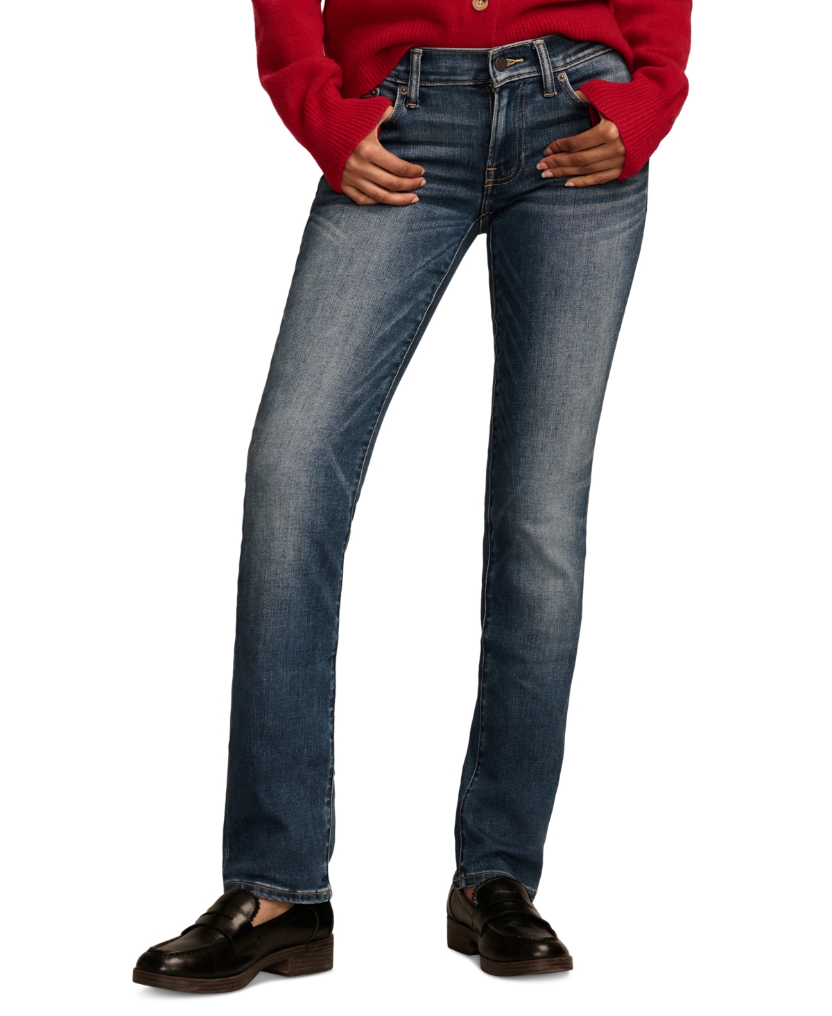 Lucky Brand Sweet Mid Rise Straight Leg Jeans In Blue