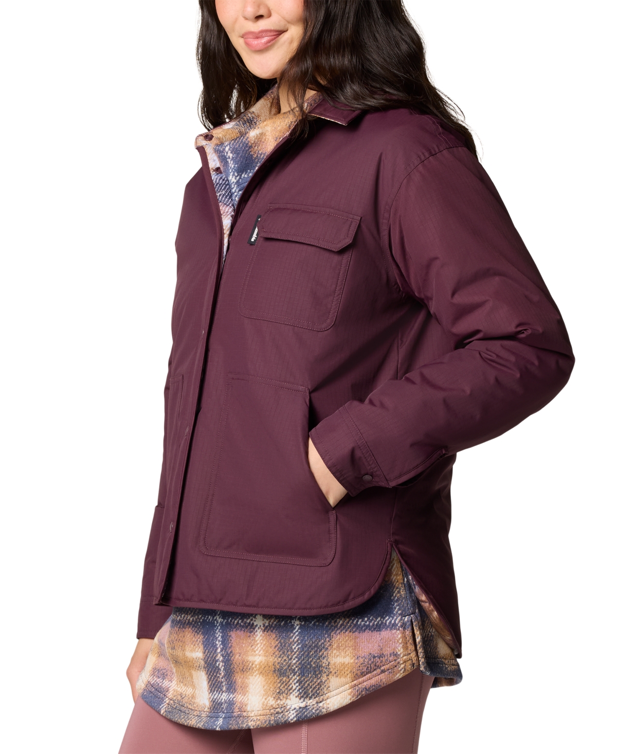 COLUMBIA WOMEN'S LONGHORN RIDGE REVERSIBLE SHIRT JACKET 