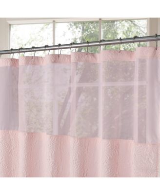Starburst Water Repellent Crinkle Shower Curtain with Snap-in Liner and Hooks Set, 71"X72"