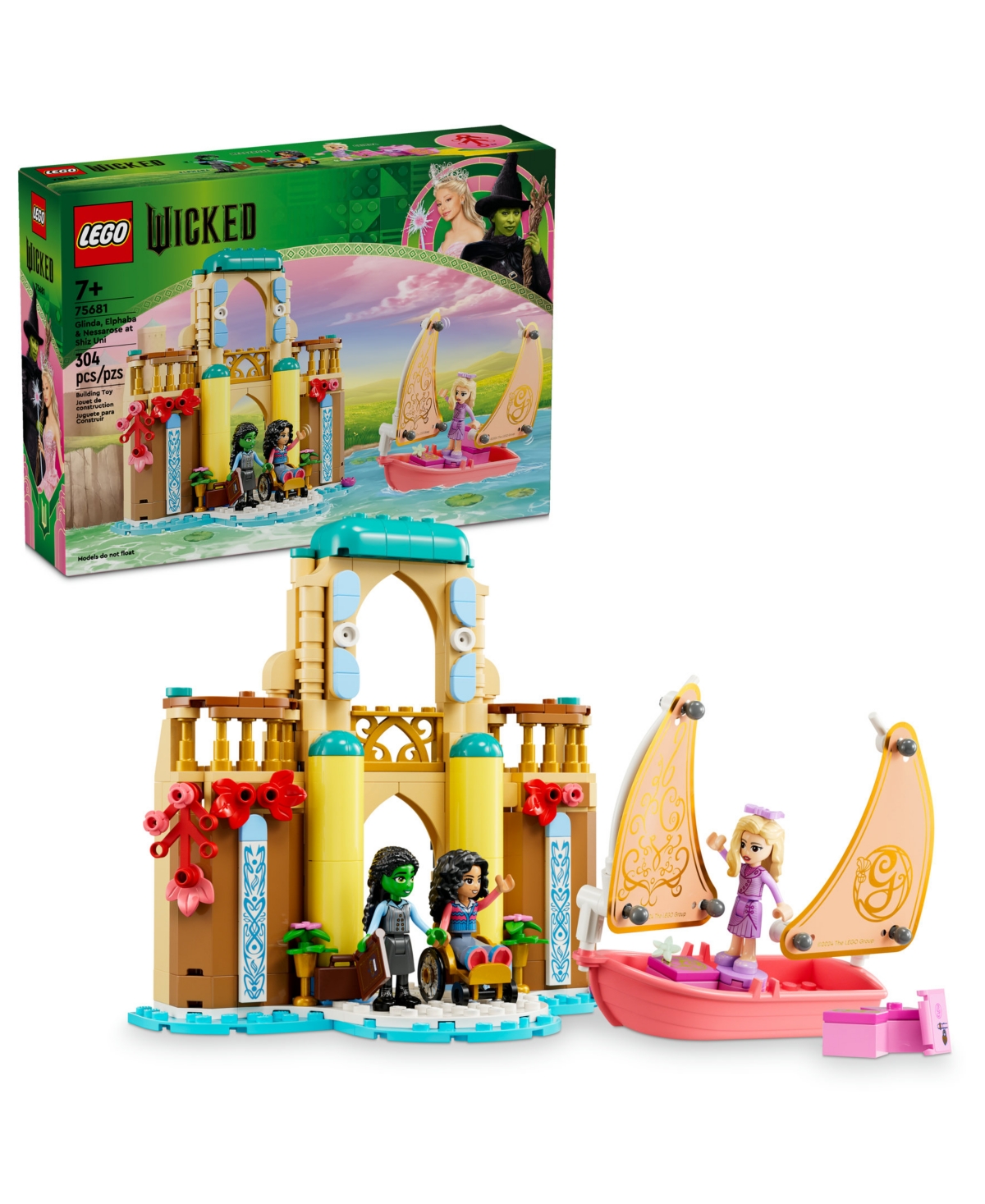 LEGO WICKED GLINDA, ELPHABA NESSAROSE AT SHIZ UNIVERSITY BUILDING SET 75681 