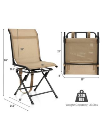 All-weather Outdoor Foldable 360-Degree Swivel Chair with Iron Frame