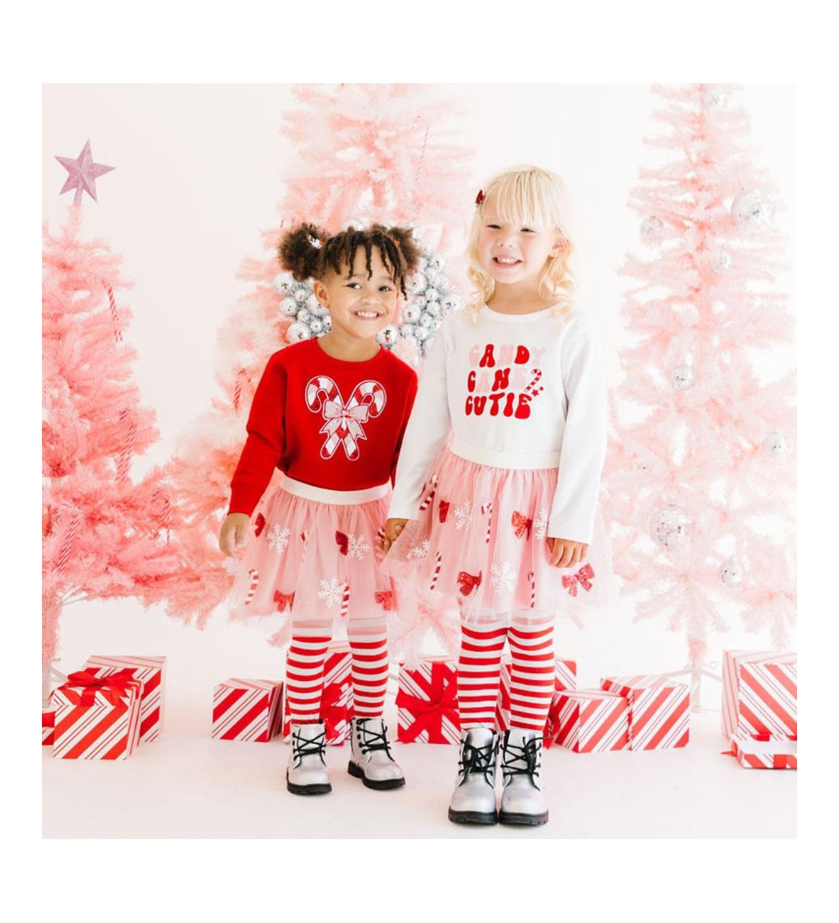 Sweet Wink Toddler Girls Candy Cane Cutie Christmas Long Sleeve Shirt