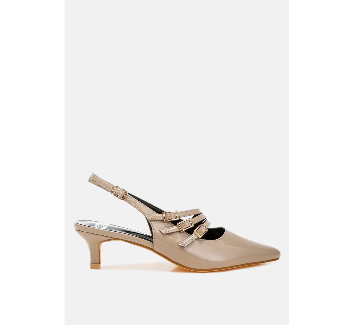 Kanebei Triple Strap Slingback Sandals - Taupe