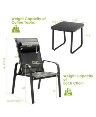 2 Pieces Patio Loveseat Bench Table Furniture Set with Cushioned Chair