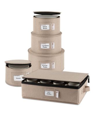 Hard Shell Storage Containers 5-Piece Set for Dinnerware Service for 12