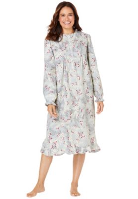 Women's Only Necessities Cotton Flannel Print Short Gown