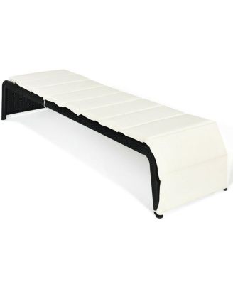 Adjustable Patio Rattan Lounge Chair with Cushioned