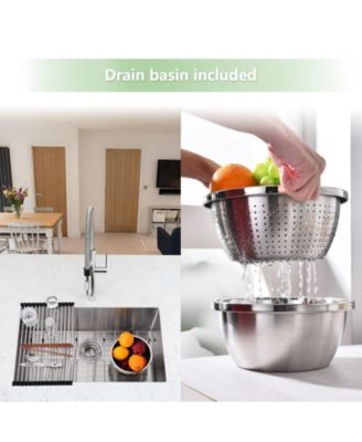 30 Inch Kitchen Sink for Single Bowl,Undermount Kitchen Sink Stainless Steel Sink 16 Gauge Kitchen Sinks with Accessories, Easy Drain