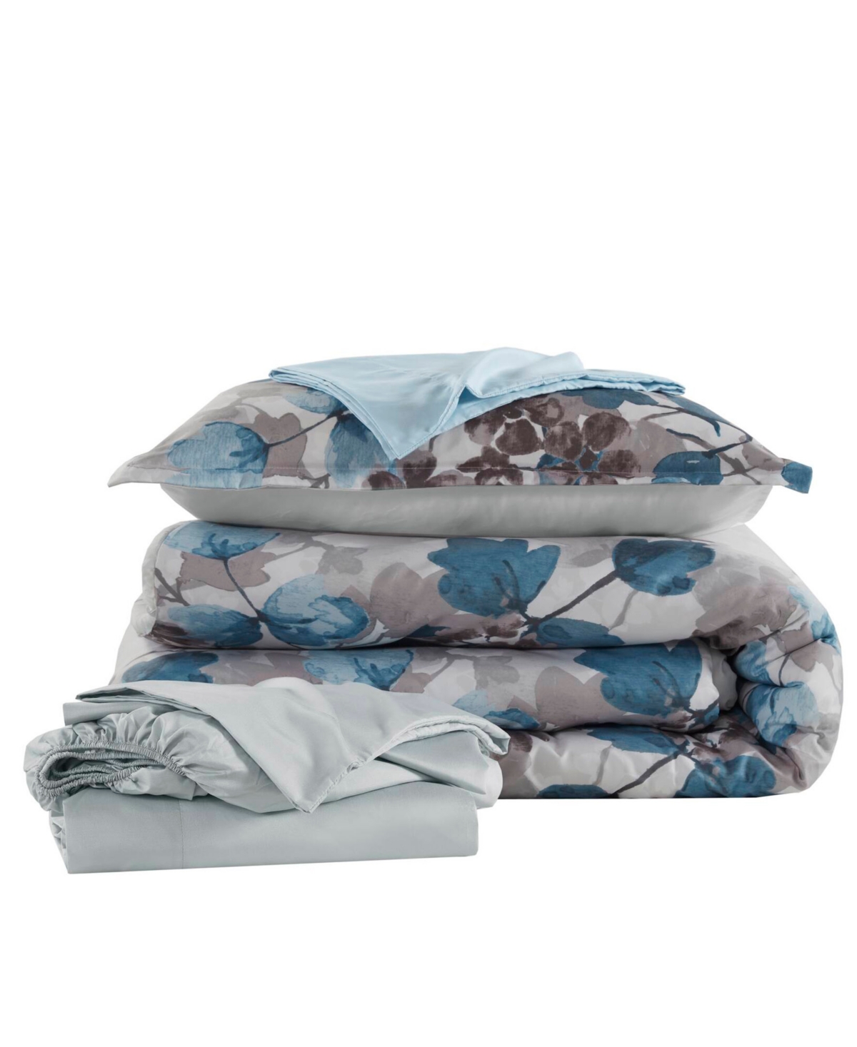 Madison Park Essentials Alexis Botanical Leaf 6-pc. Comforter Set, Twin Xl In Blue