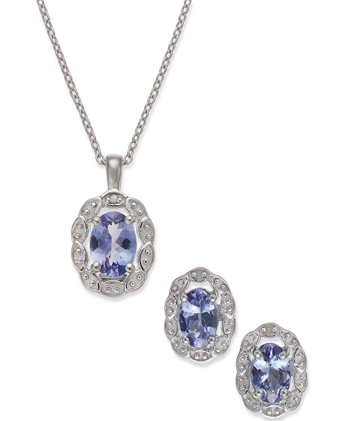 Macy's Tanzanite (1-1/2 ct. t.w.) and Diamond Accent Jewelry Set in ...