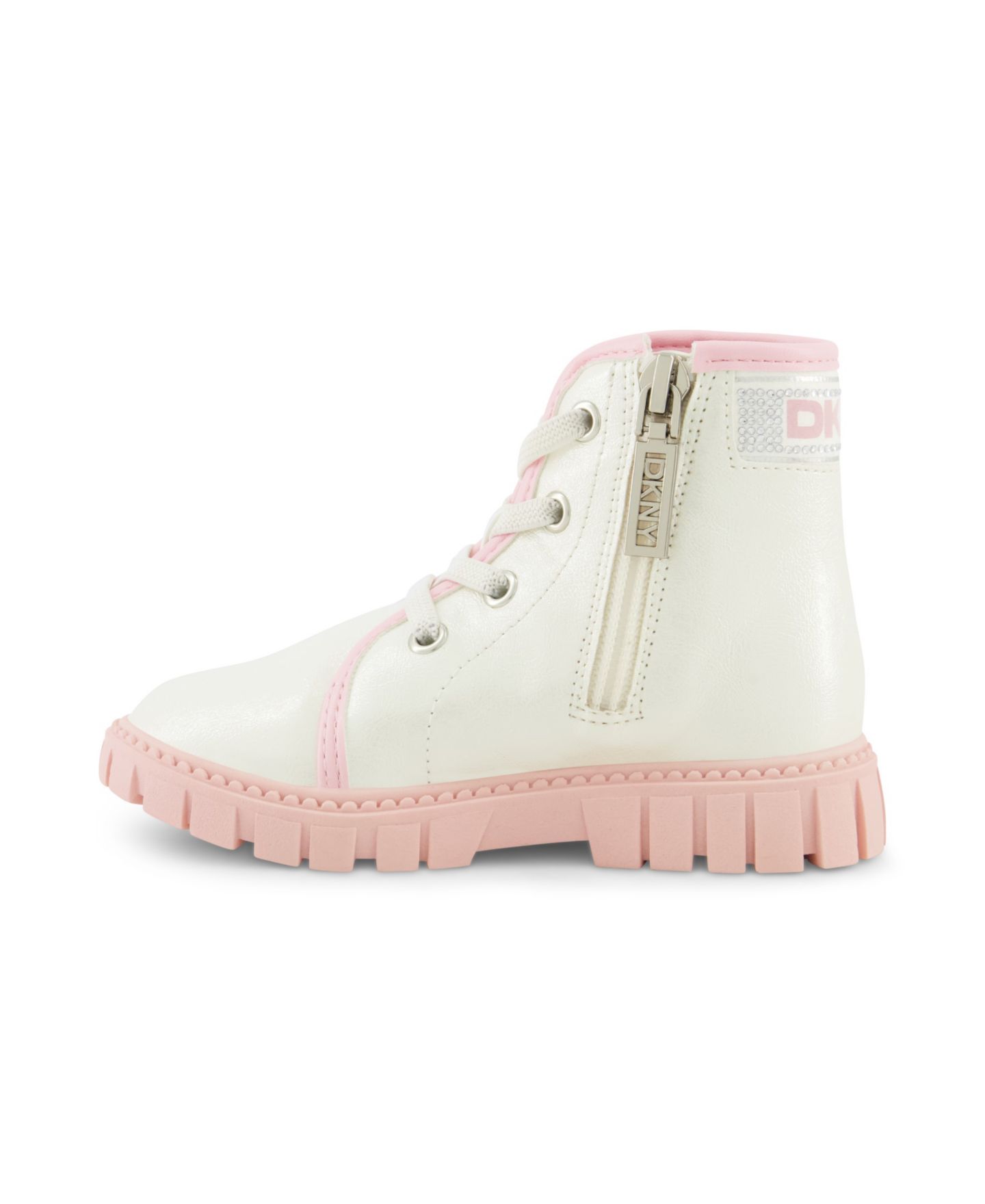 Ботинки DKNY Carrie Logo Stones Combat Boot для девочек-малышей, цвет: Кремовый — фото 2