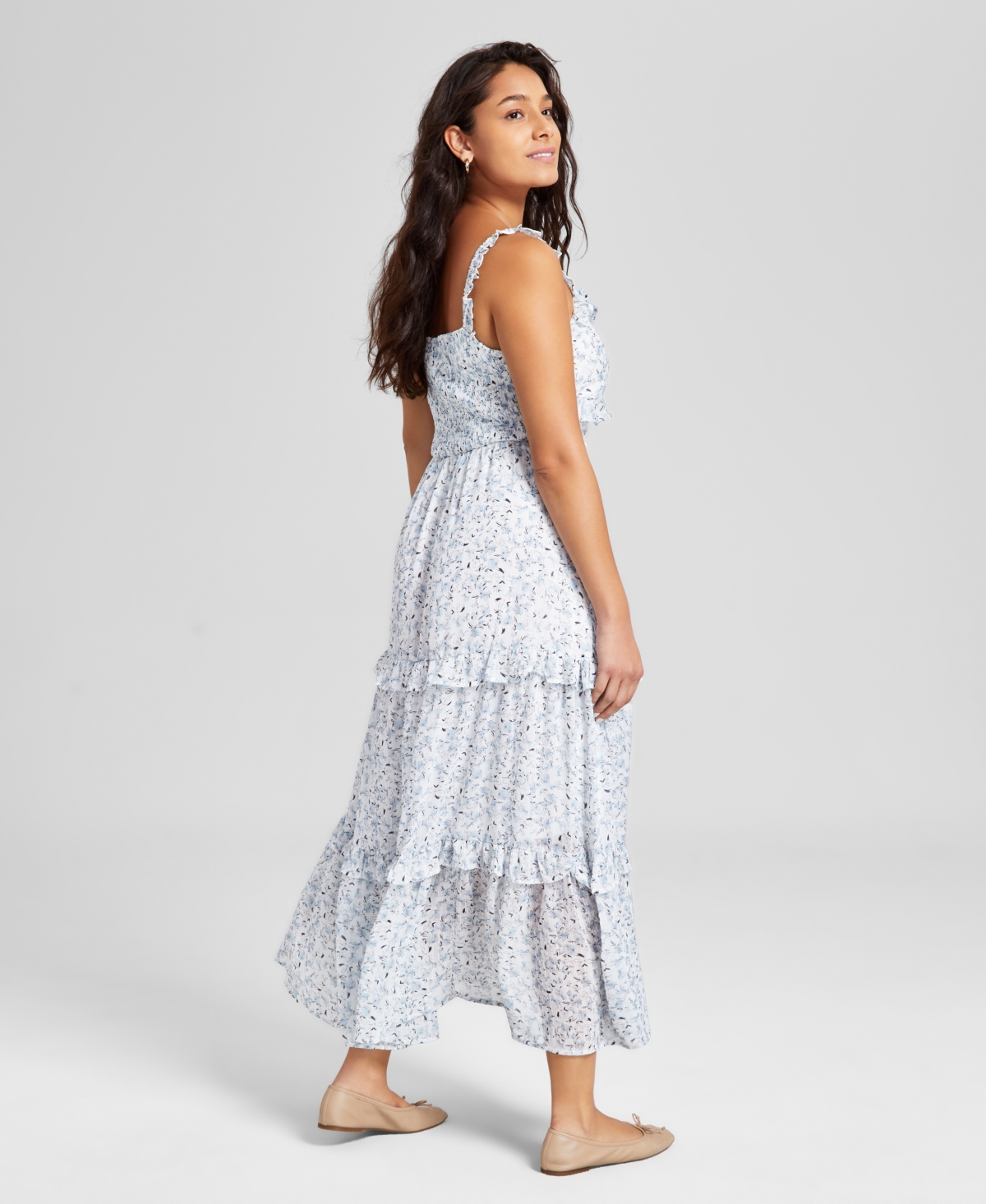 Shop And Now This Petite Floral-print Tiered Maxi Dress, Exclusively At Macy's