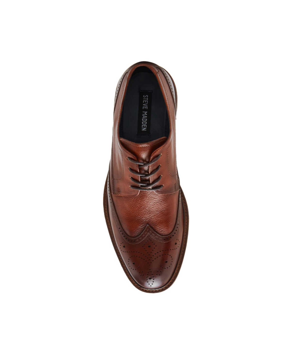 Steve Madden Hoxton Wingtip Derby In Tan Leather