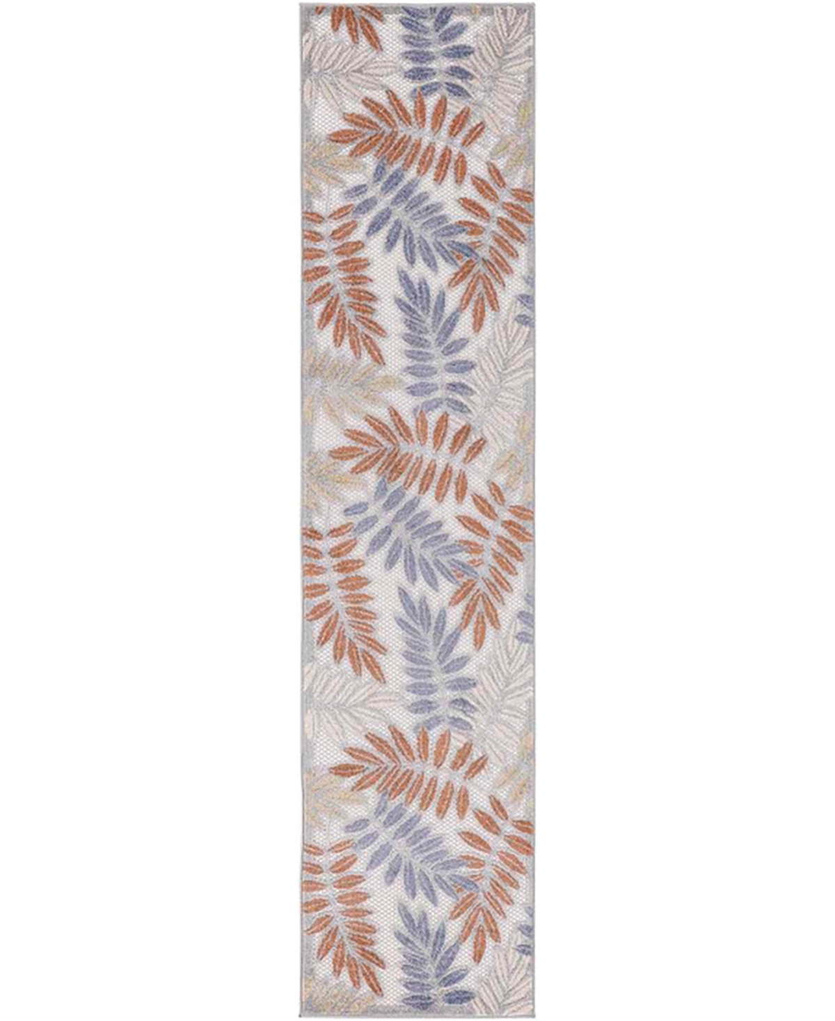 Nourison Home Aloha Alh18 2'3"x8' Runner Area Rug In Blue,mocha