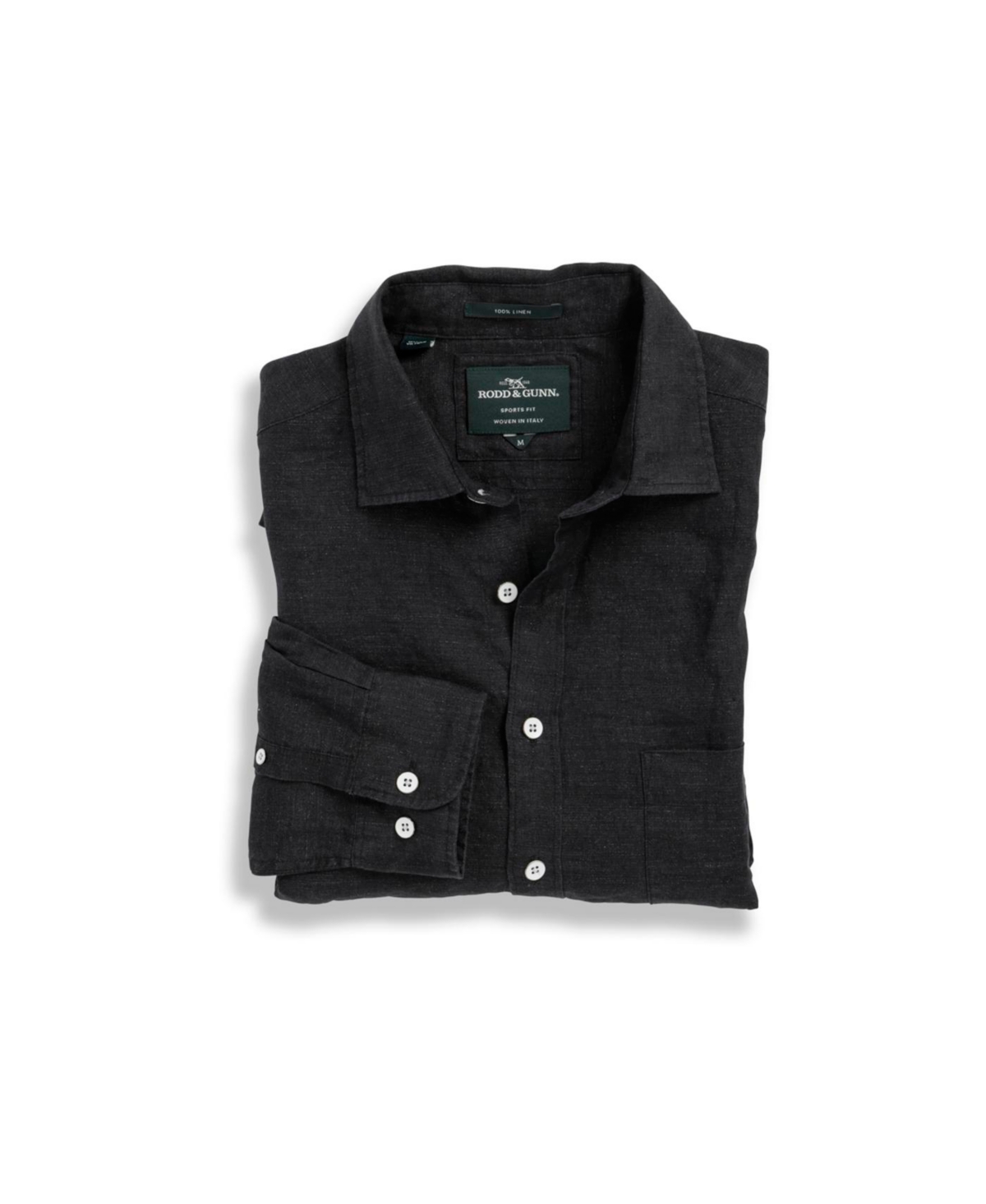 Rodd & Gunn Men's Seaford Sports Fit Long Sleeve Linen Shirt In Black
