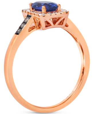 Tanzanite (5/8 ct. t.w.) & Diamond (1/5 ct. t.w.) Statement Ring in 14k Rose Gold