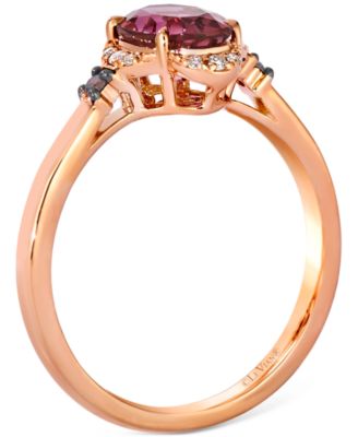 Passion Fruit Tourmaline (1-1/20 ct. t.w.) & Diamond (3/8 ct. t.w.) Ring in 14k Rose Gold