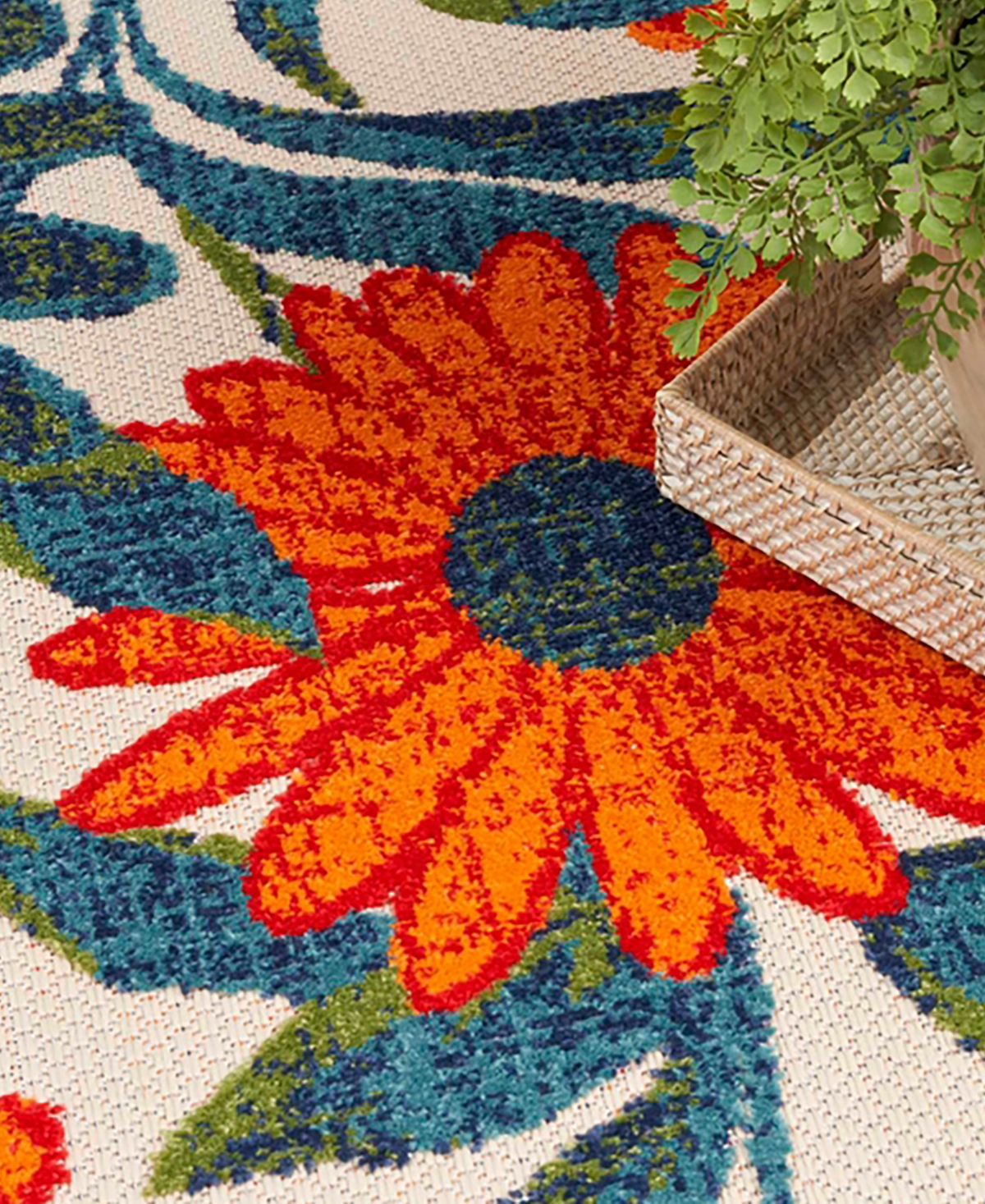 Nourison Home Aloha Alh33 2'3"x8' Runner Area Rug In Ivory,multi