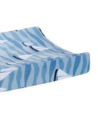 Little Skipper Nautical Ocean Sailboat Soft Changing Pad Cover