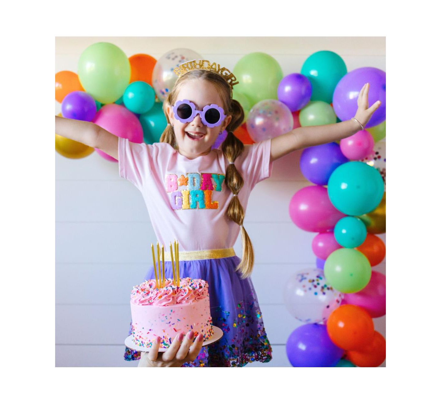 Футболка Sweet Wink Birthday Patch Short Sleeve для девочек-малышей, цвет: Розовый — фото 3